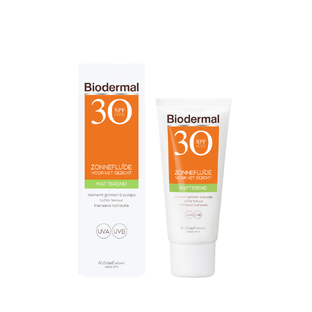 Biodermal Zonnefluïde Gezicht - Matterend SPF30 40ML