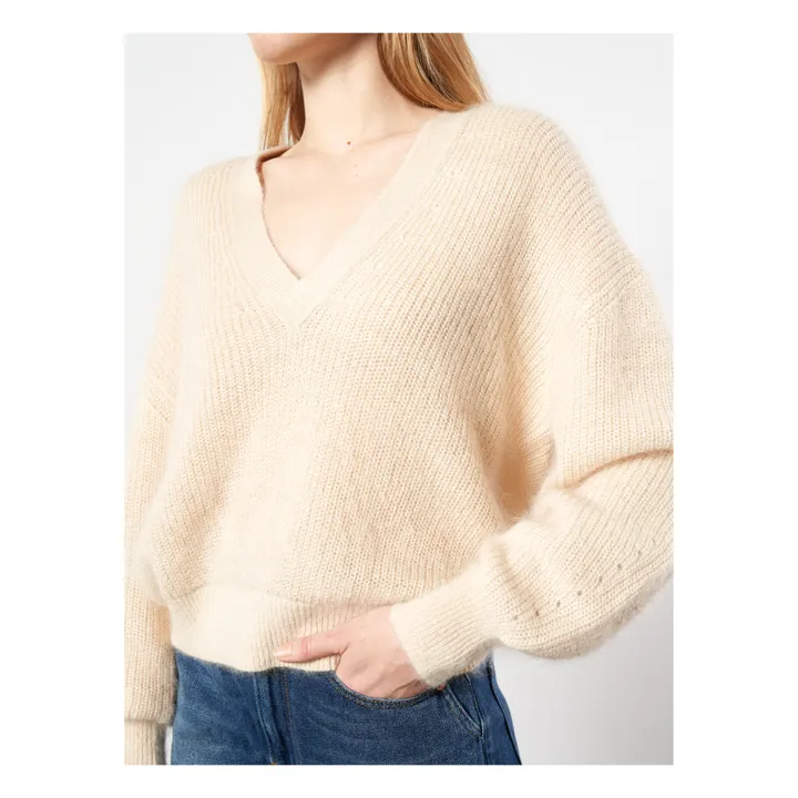 Bellerose Pull Usev Mohair et Coton Bio - Collection Femme  | Ecru