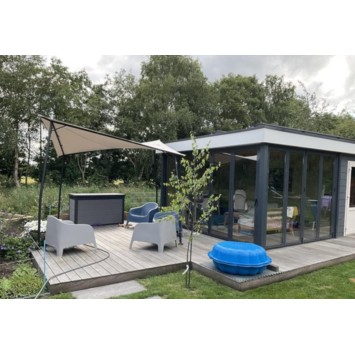 Handson pergola zwart/beige vierkant 6 m²