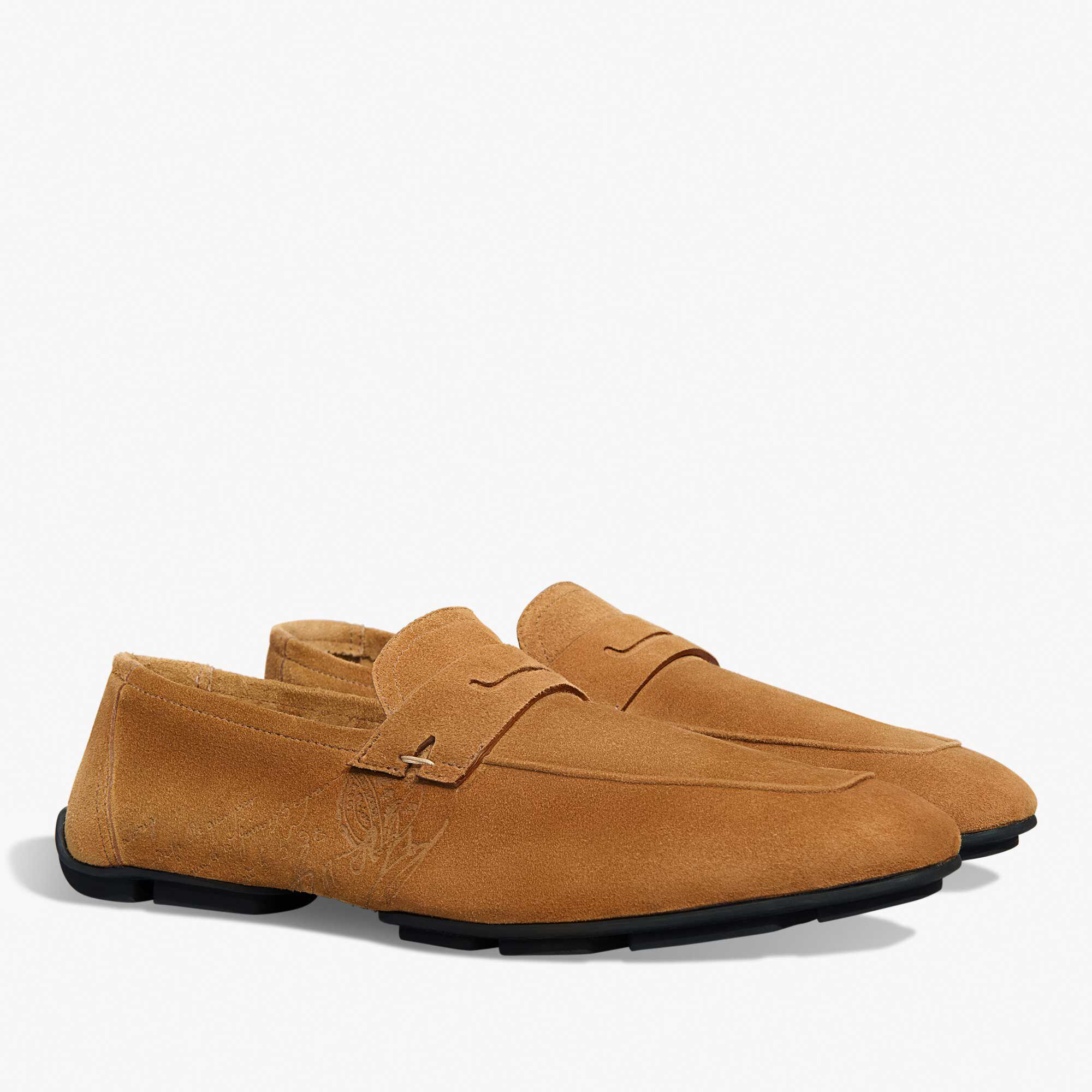 Mocassin Lorenzo Drive En Cuir Camoscio Scritto