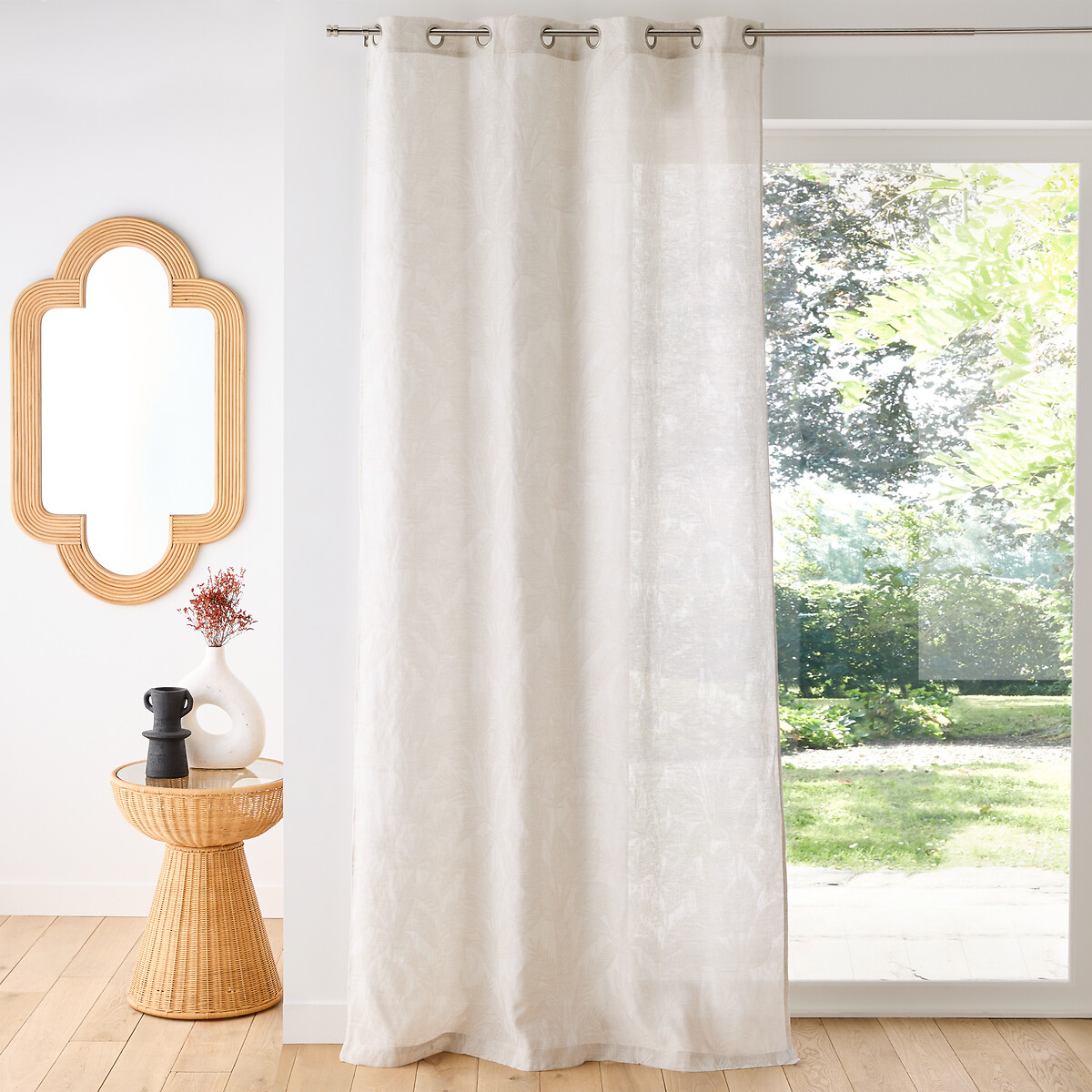 LA REDOUTE INTERIEURS<br>Cortina de vidro jacquard com ilhós, Siamang
