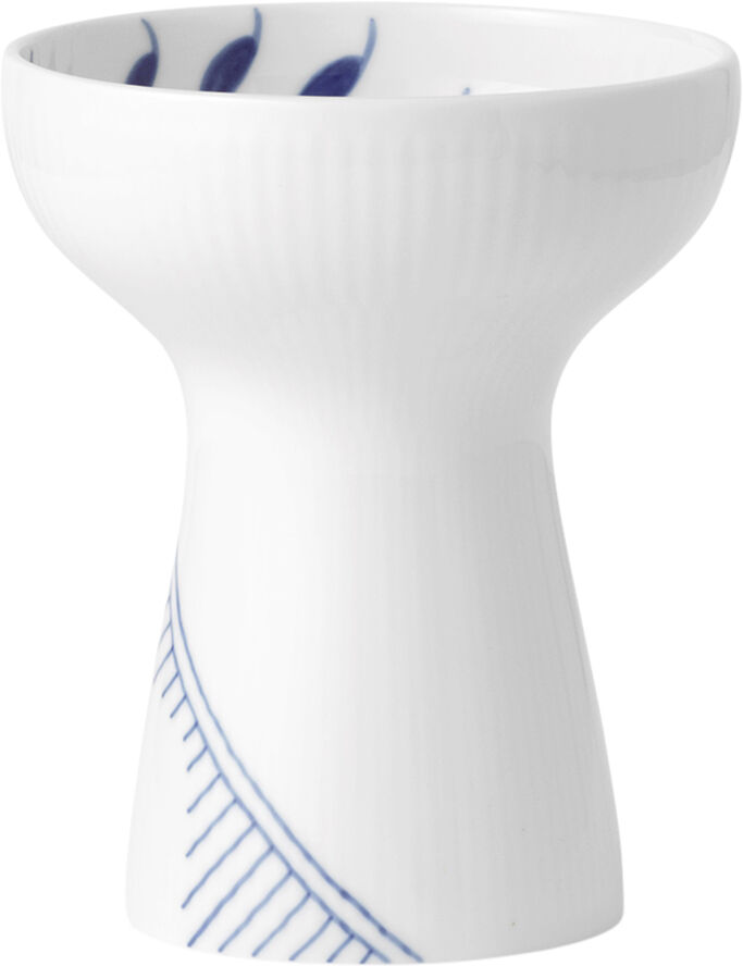 Royal Copenhagen Blå Mega Riflet 15 cm Vase Hvid