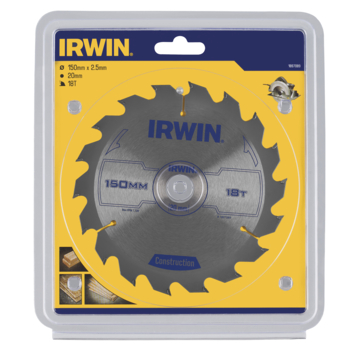 Irwin cirkelzaagblad Ø150 mm met asgat 20mm, vertanding 18T