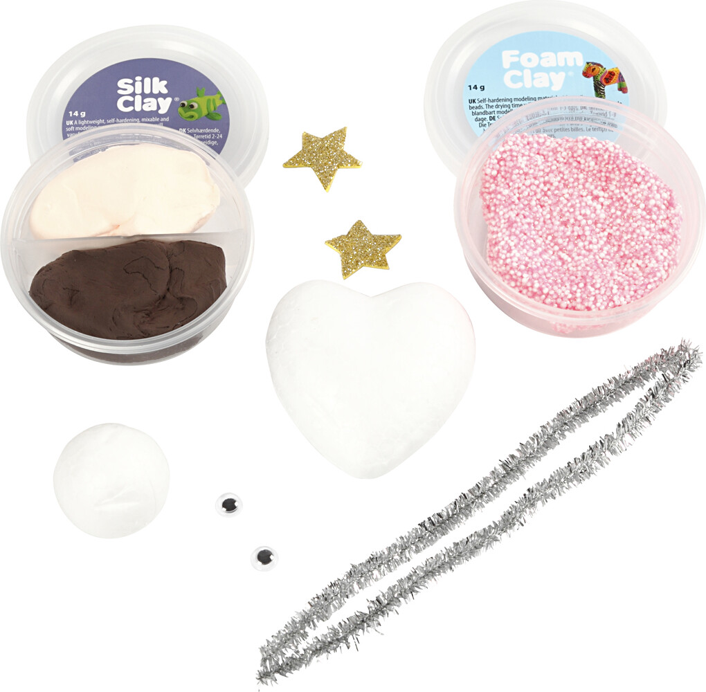 Diy Kit - Silk Clay Og Foam Clay - Fe Med Tryllestav