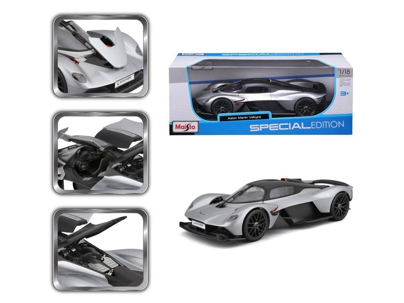 Maisto Sportwagen Aston Martin Valkyrie 2022 1:18 , Silber Sammlermodell im Massstab 1:18
