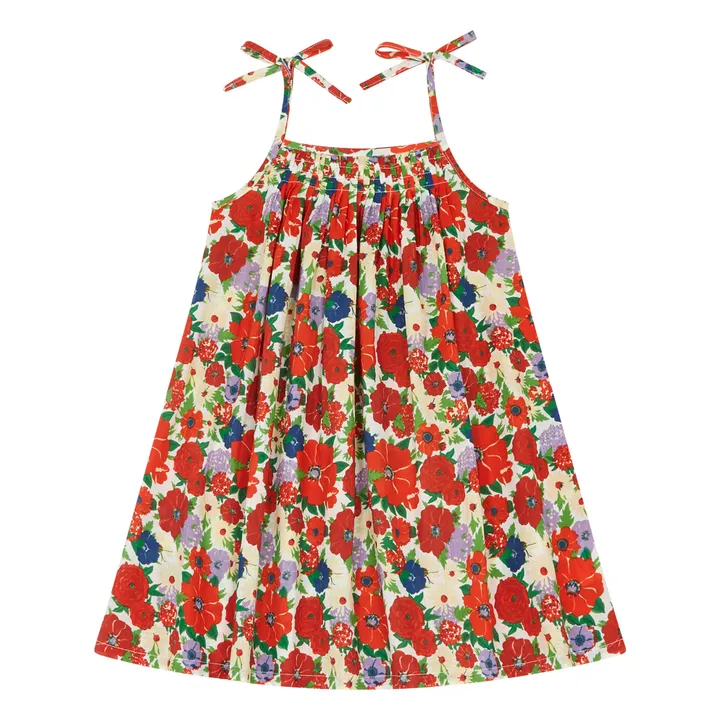 Lucas du Tertre Robe à Bretelles Violette Fleurs | Rouge