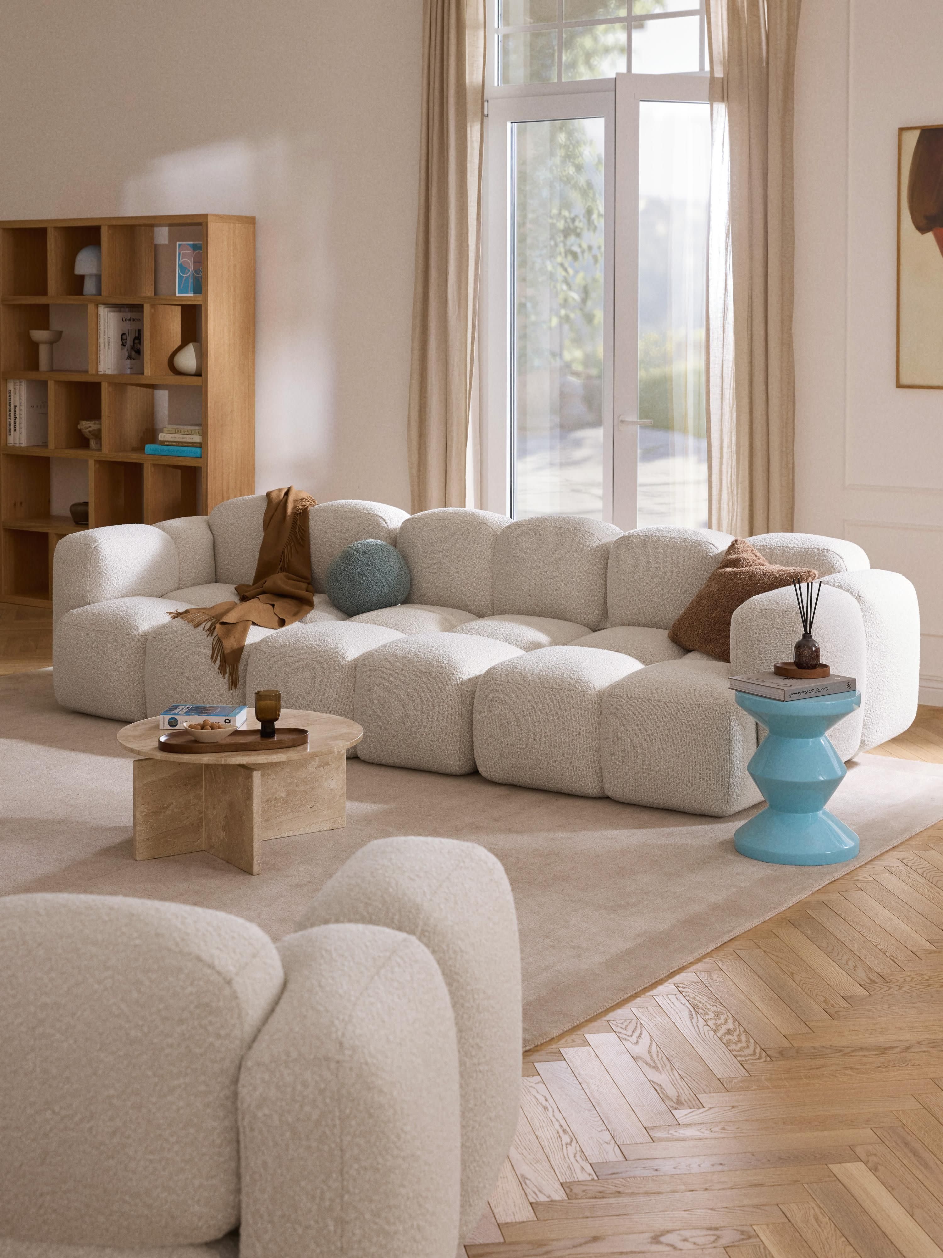 Modulaire bank Tayla (4-zits) van bouclé