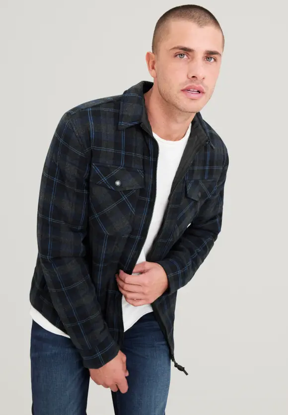Overshirt mit Zippverschluss - graphite grey melange