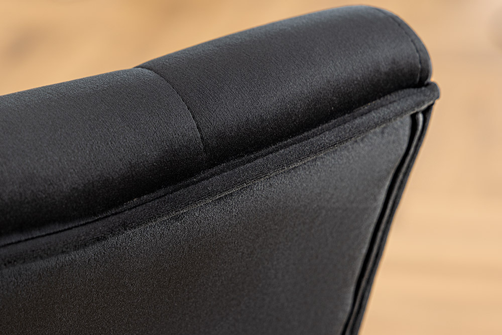 Chesterfield Stuhl CASTLE schwarz Samt Gummiholz Ziernieten
