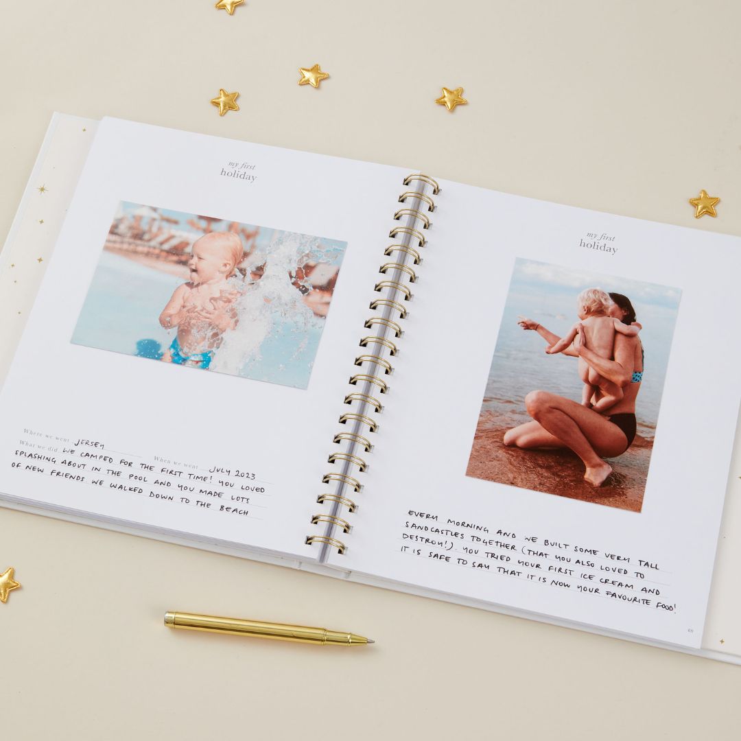Blush and gold invulboek my baby book - white