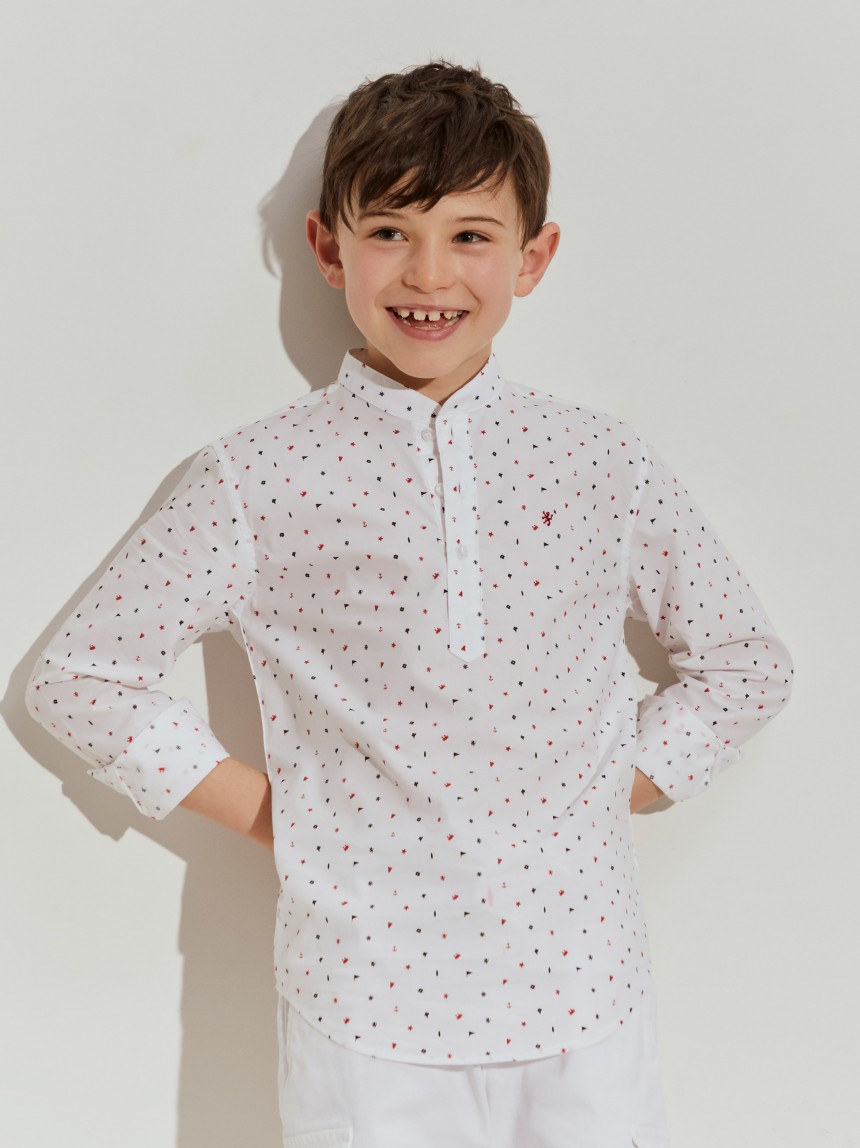 Camisa de algodão estampada