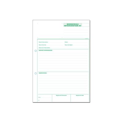 Exacompta - Manifold Bordereau d'intervention - 50 dupli - A4