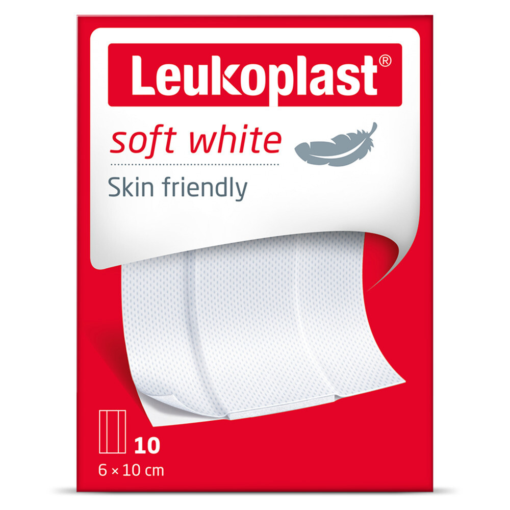 3x Leukoplast Wondpleisters Zacht 8 x 10 cm Soft White10 stuks