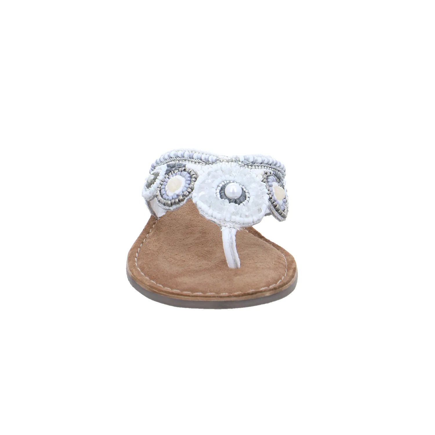SCHUHENGEL Zehentrenner-FlipFlop Weiss Leder