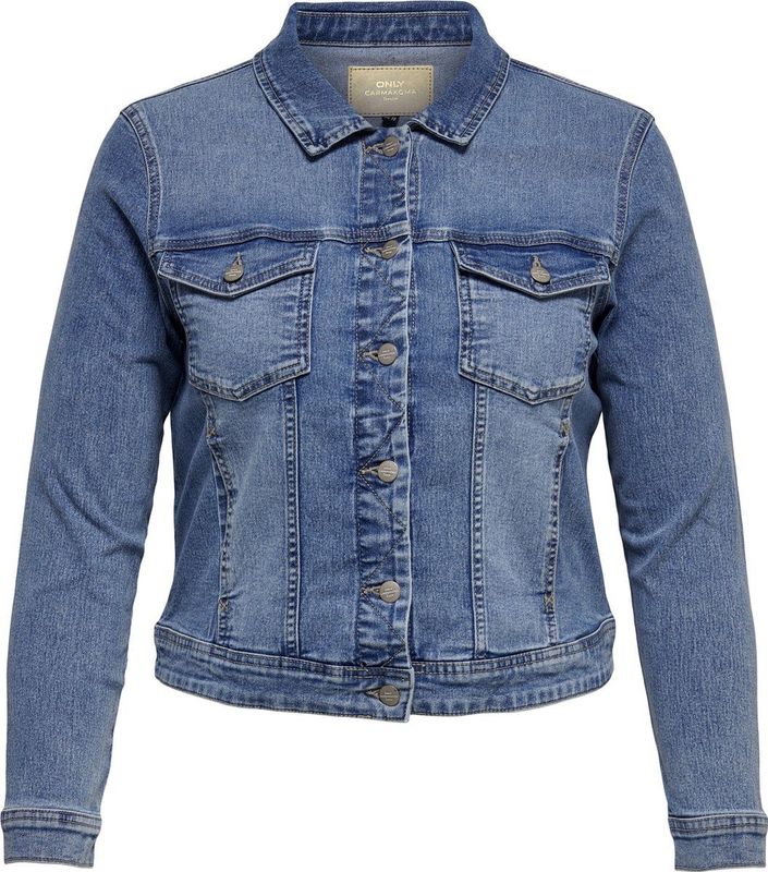 ONLY CARMAKOMA - Denim Jas - Light Was - Lange Mouwen - Knoopsluiting