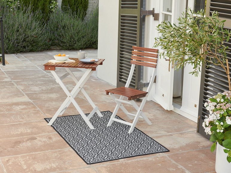 FLORABEST balkon meubels set, met 2 stoelen en 1 tafel, gemaakt van acaciahout, weerbestendig