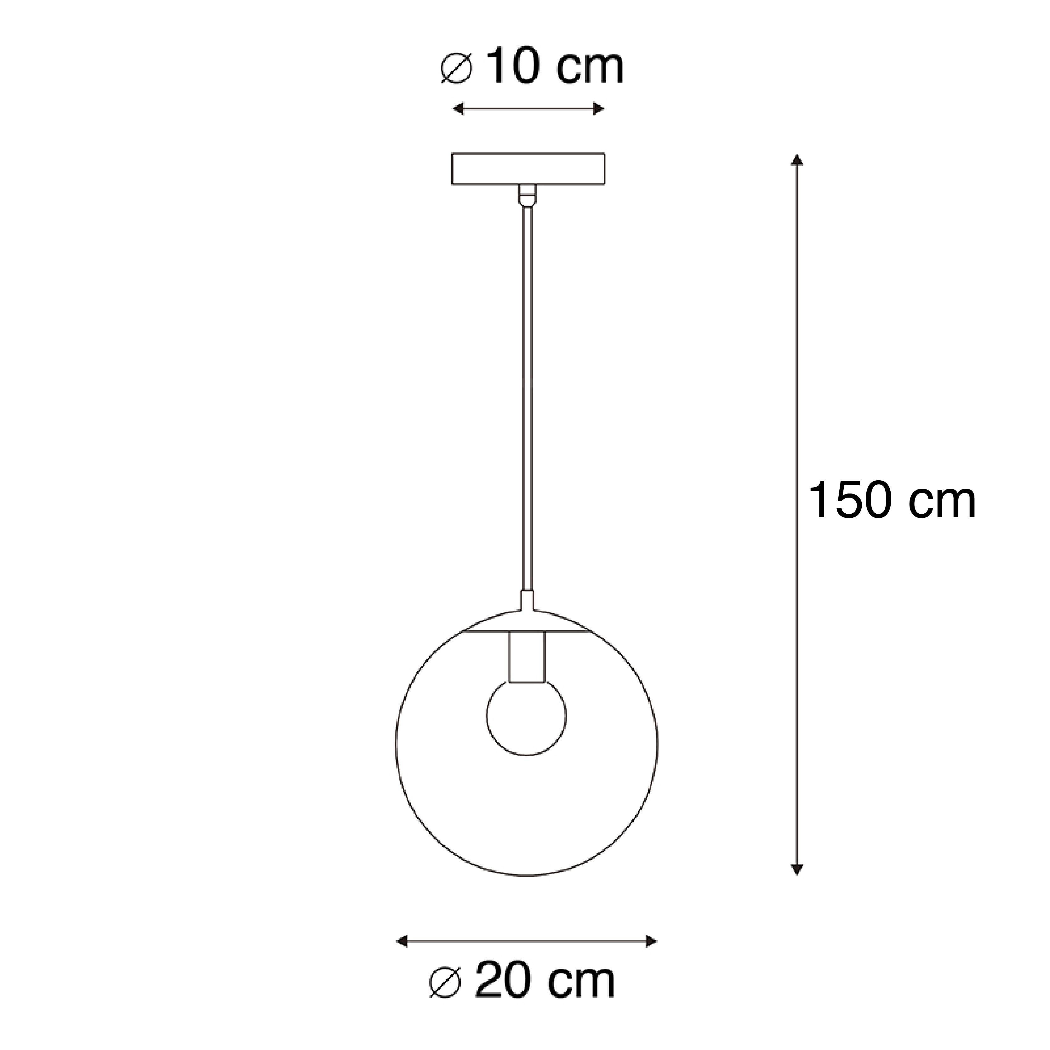 Moderne hanglamp transparant 20 cm - Pallon