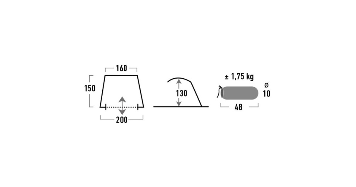 High PeakRapid Beach 80 tent  (Zilver/grijs)