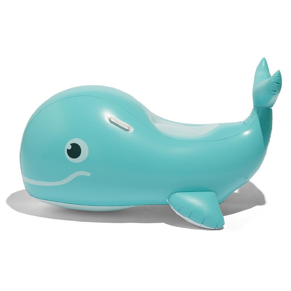 Baleine à chevaucher gonflable Funky bleu et blanc L128xH73cm