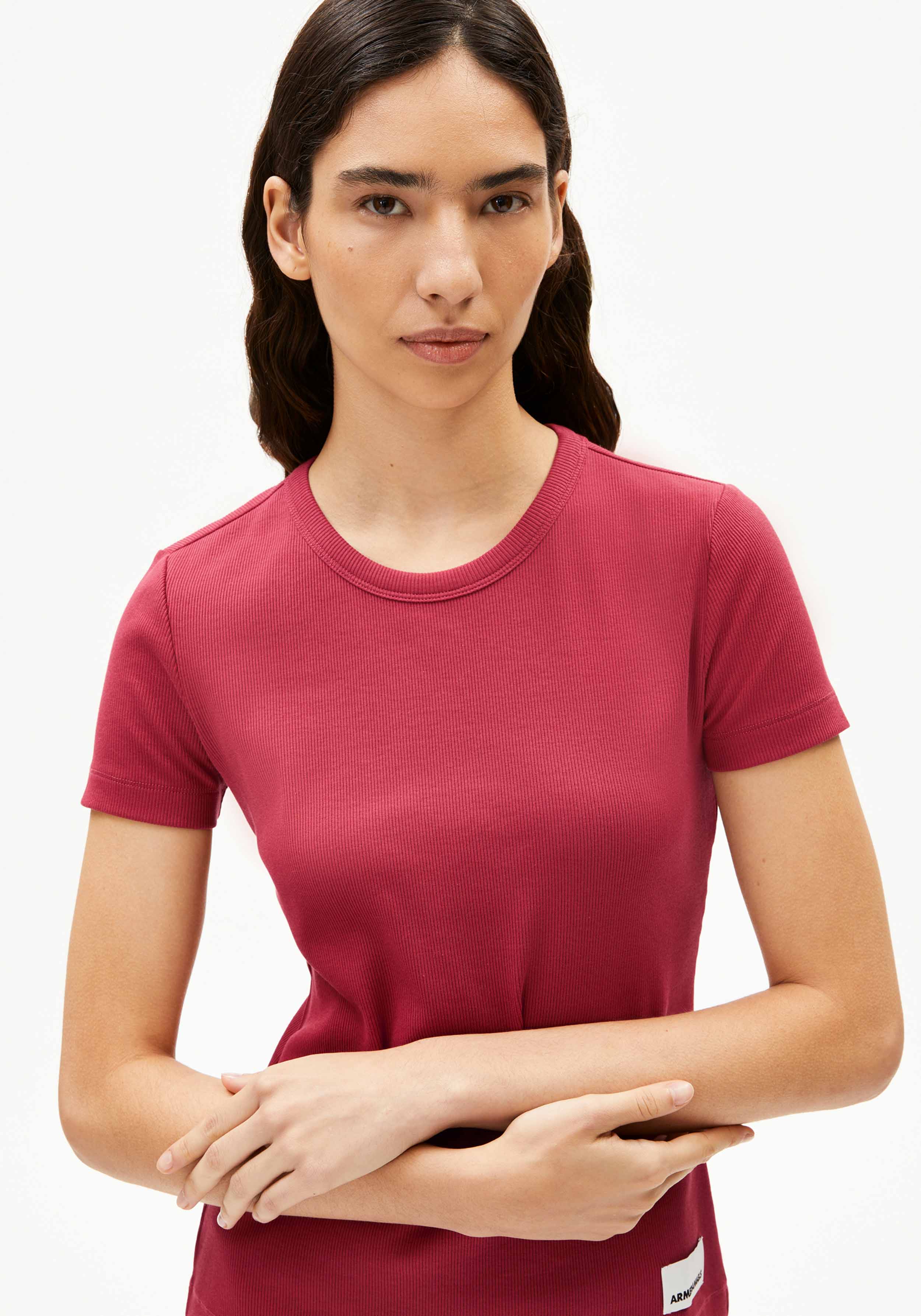 Armedangels Ripp-T-Shirt Kardaa Red Ash