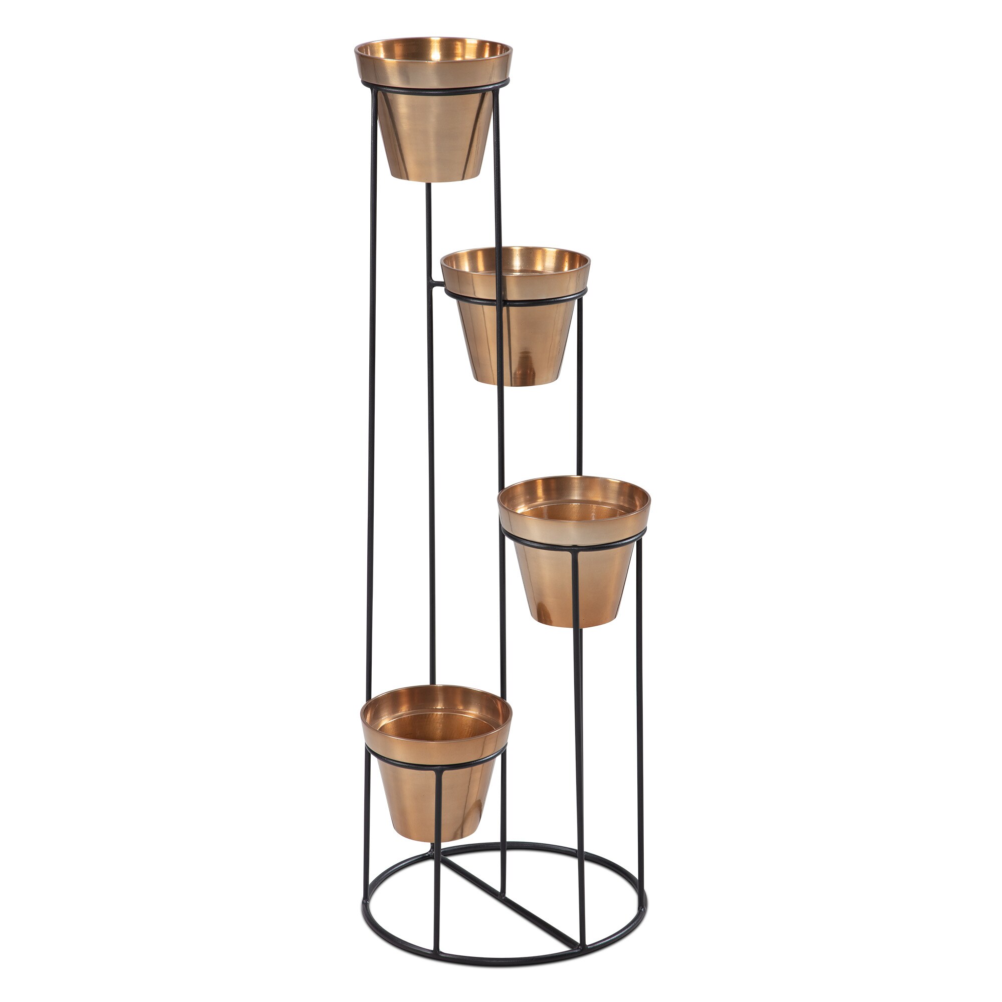 Blumenständer FineBuy Blumensäule 40x109x40 cm Metall Gold Pflanzenständer
