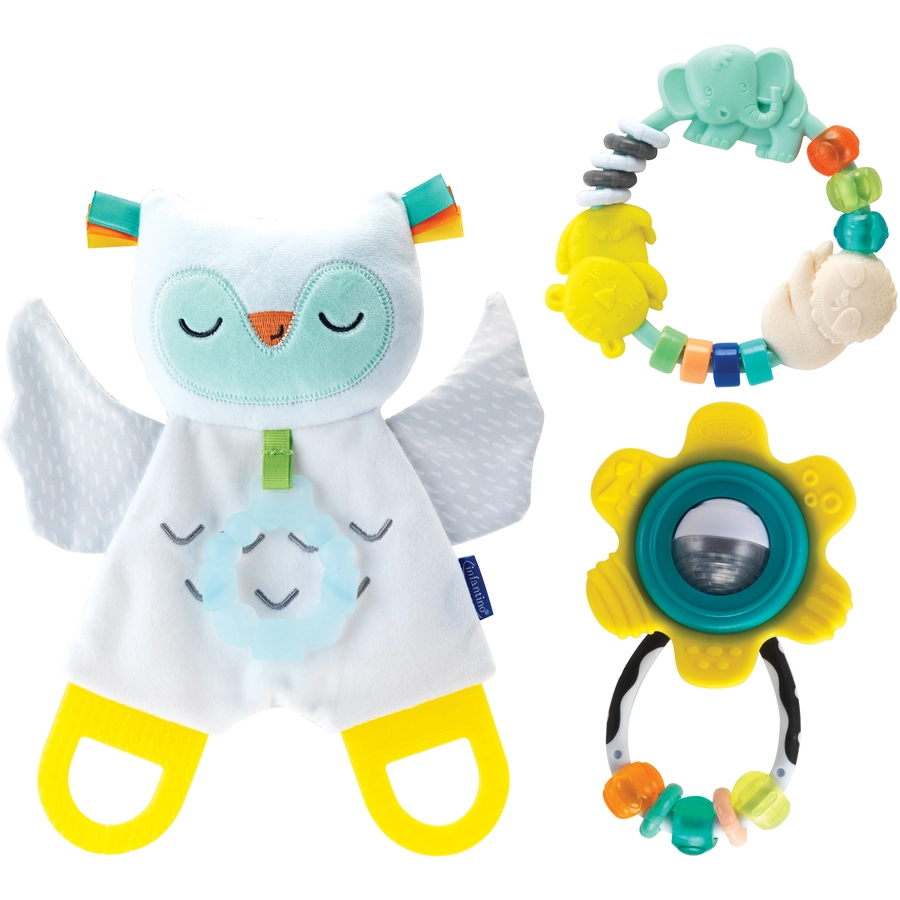 Infantino Glow-in-the-Dark Aktivitäts-Geschenkset zum Kuscheln und Beißen