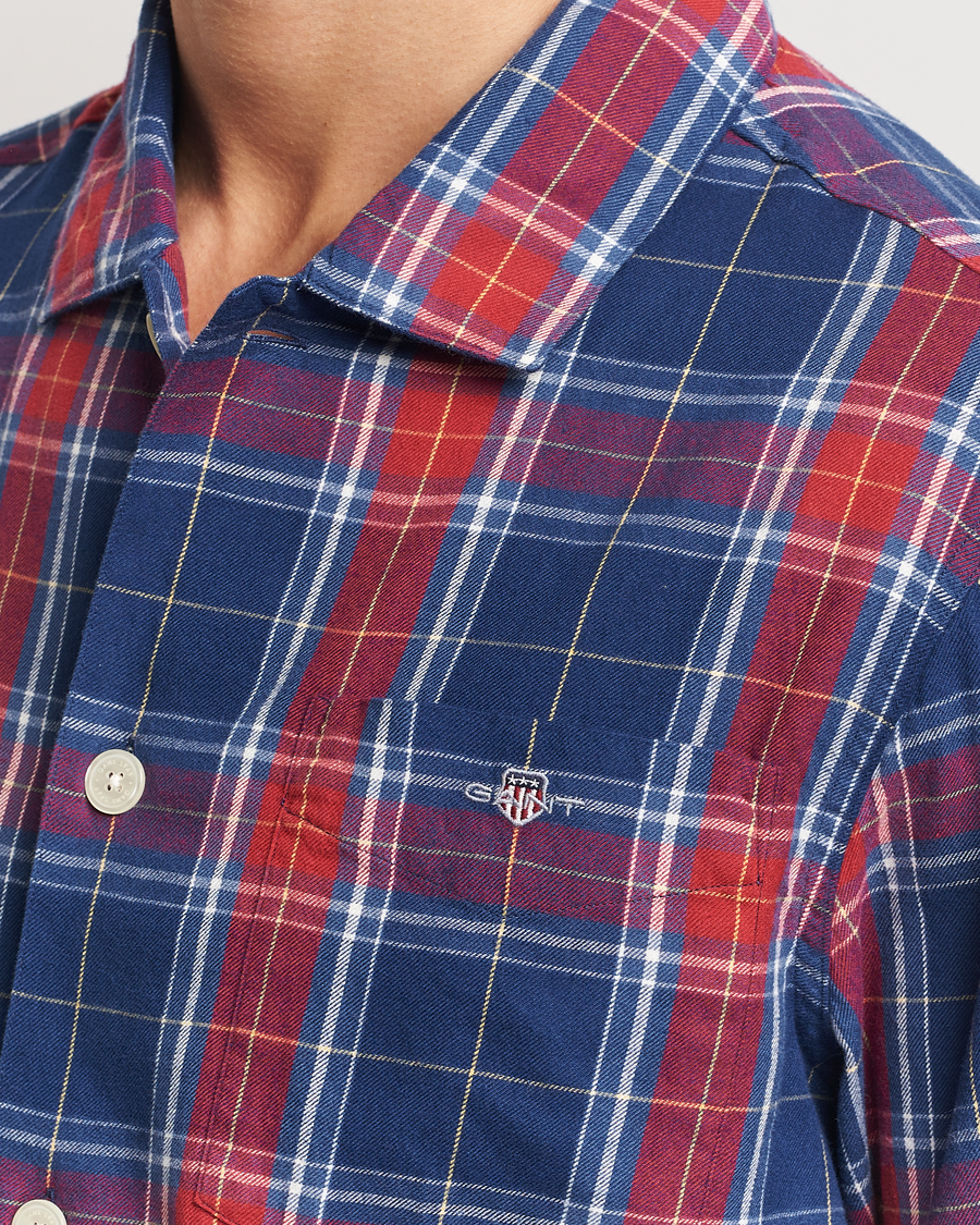 GANT Checked Flannel Pyjama Set Persian Blue