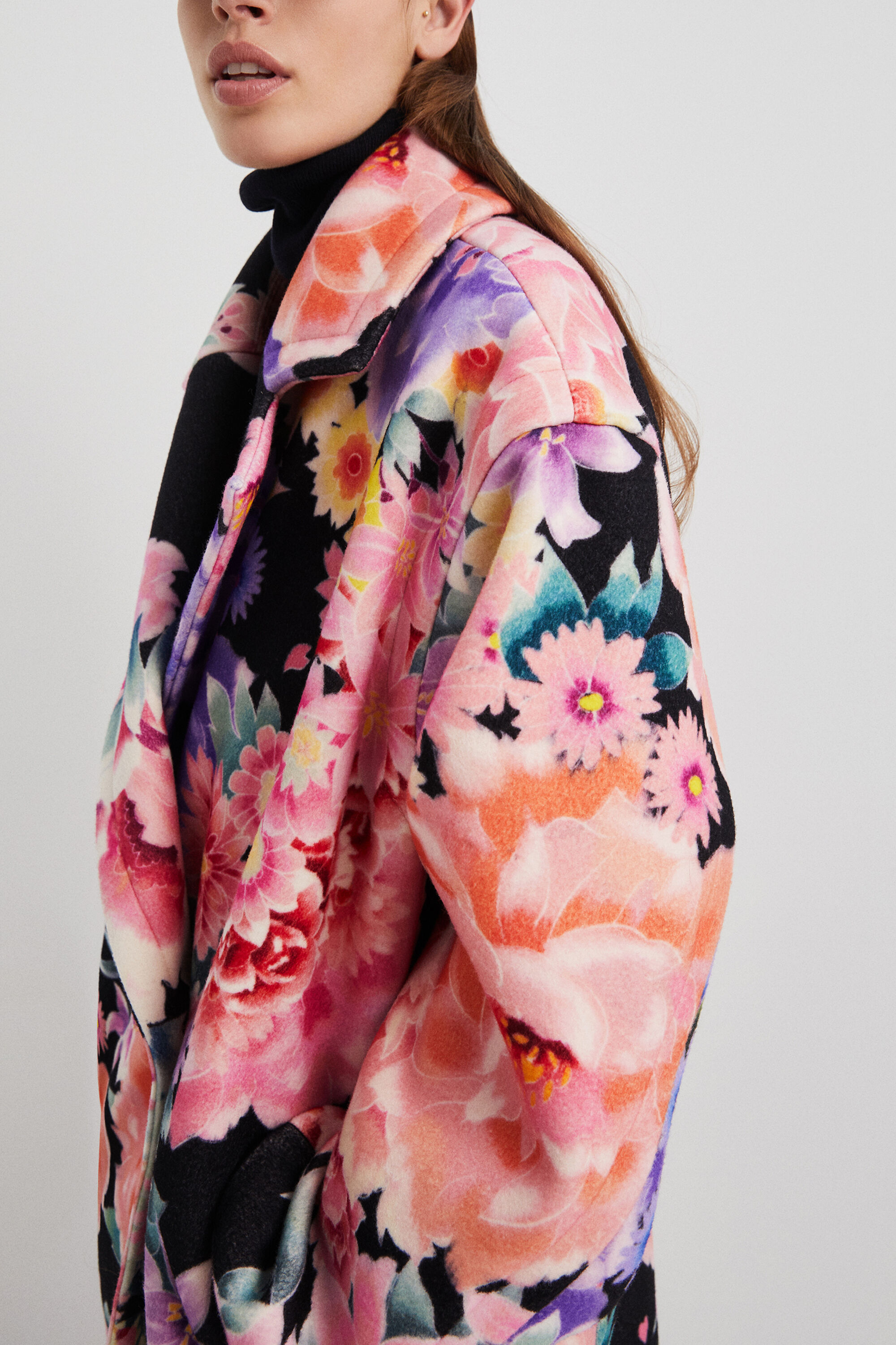 Manteau oversize à fleurs