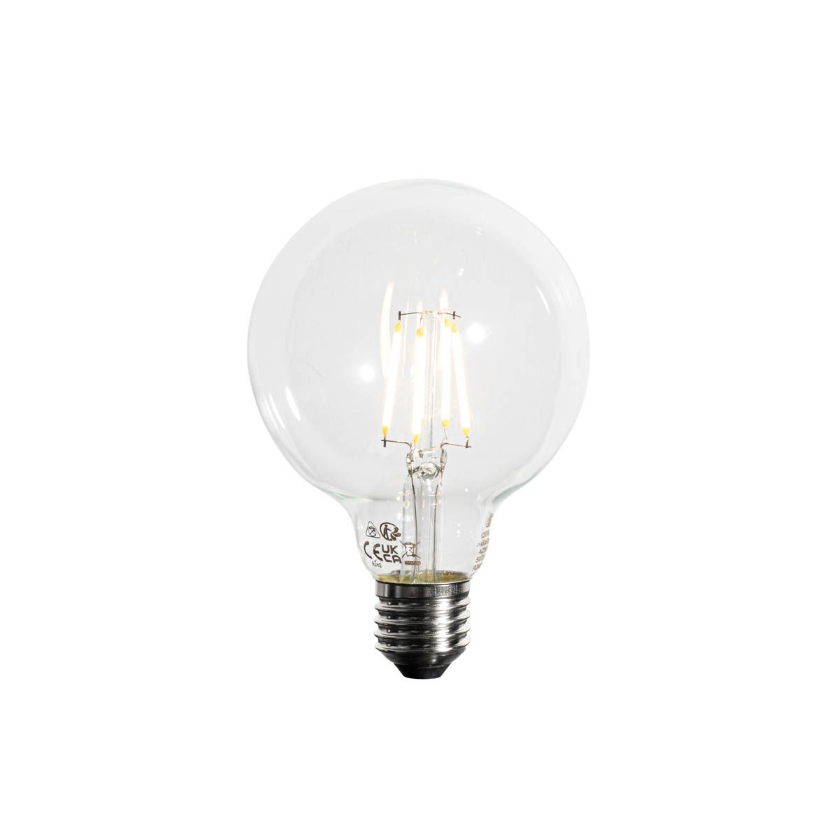 Set van 5 E27 dimbare LED lamp G95 5W 450 lm 3000K