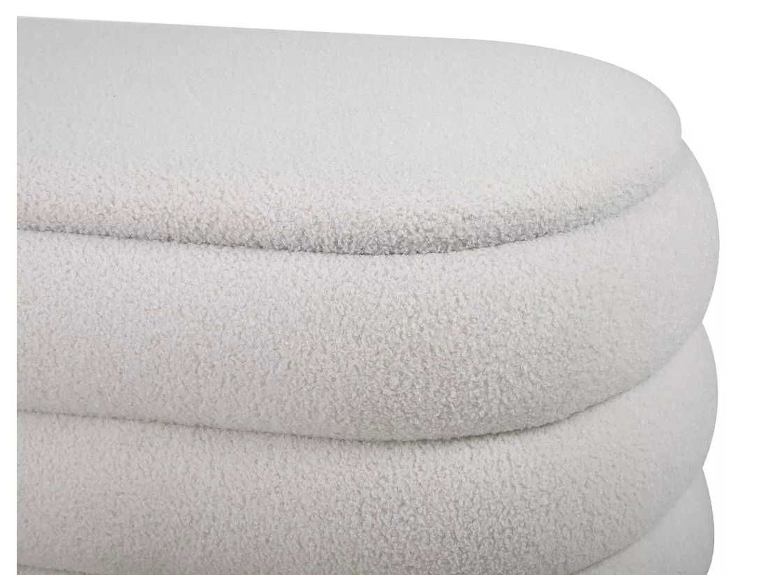 Banc coffre - Tissu bouclette - Blanc - ECAMBI
