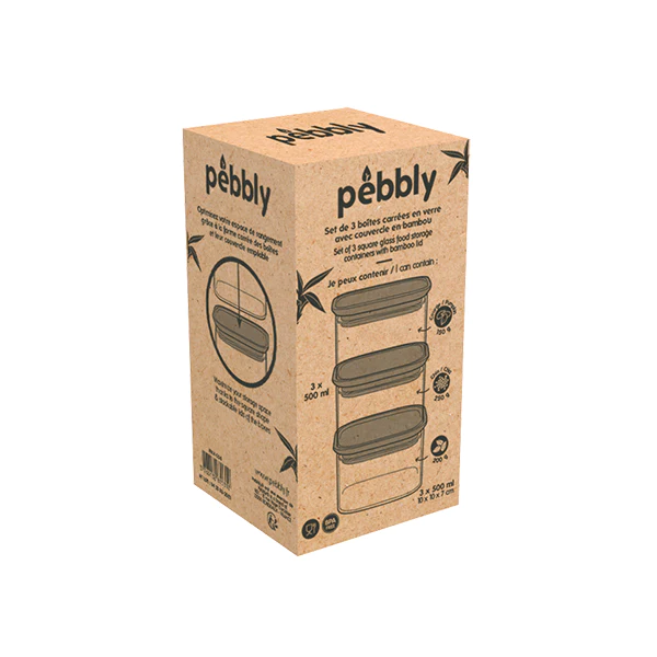 Set de 3 boîtes 500 mL Pebbly