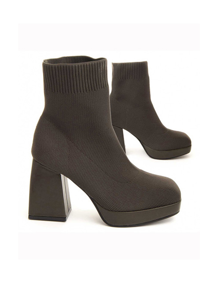 Sixteen High Heeled Ankle Boots for Ladies in Green