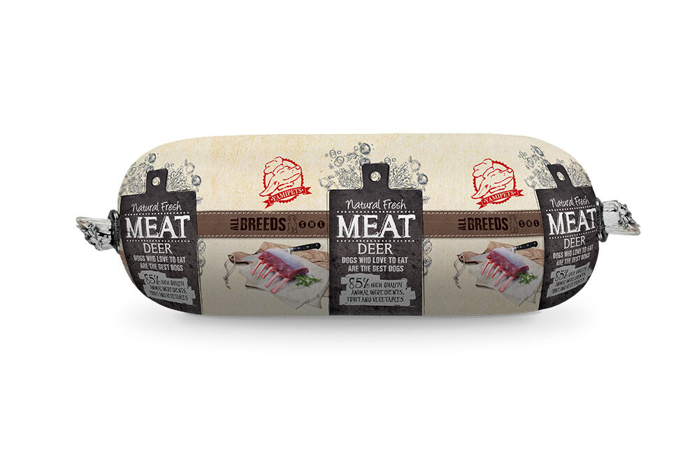 Natural Fresh Meat Worst - Hondenvoer - 600 Gram - hert