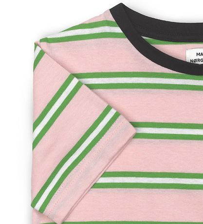Mads Nørgaard T-Shirt - Trolino - Pink/Grün Gestreift