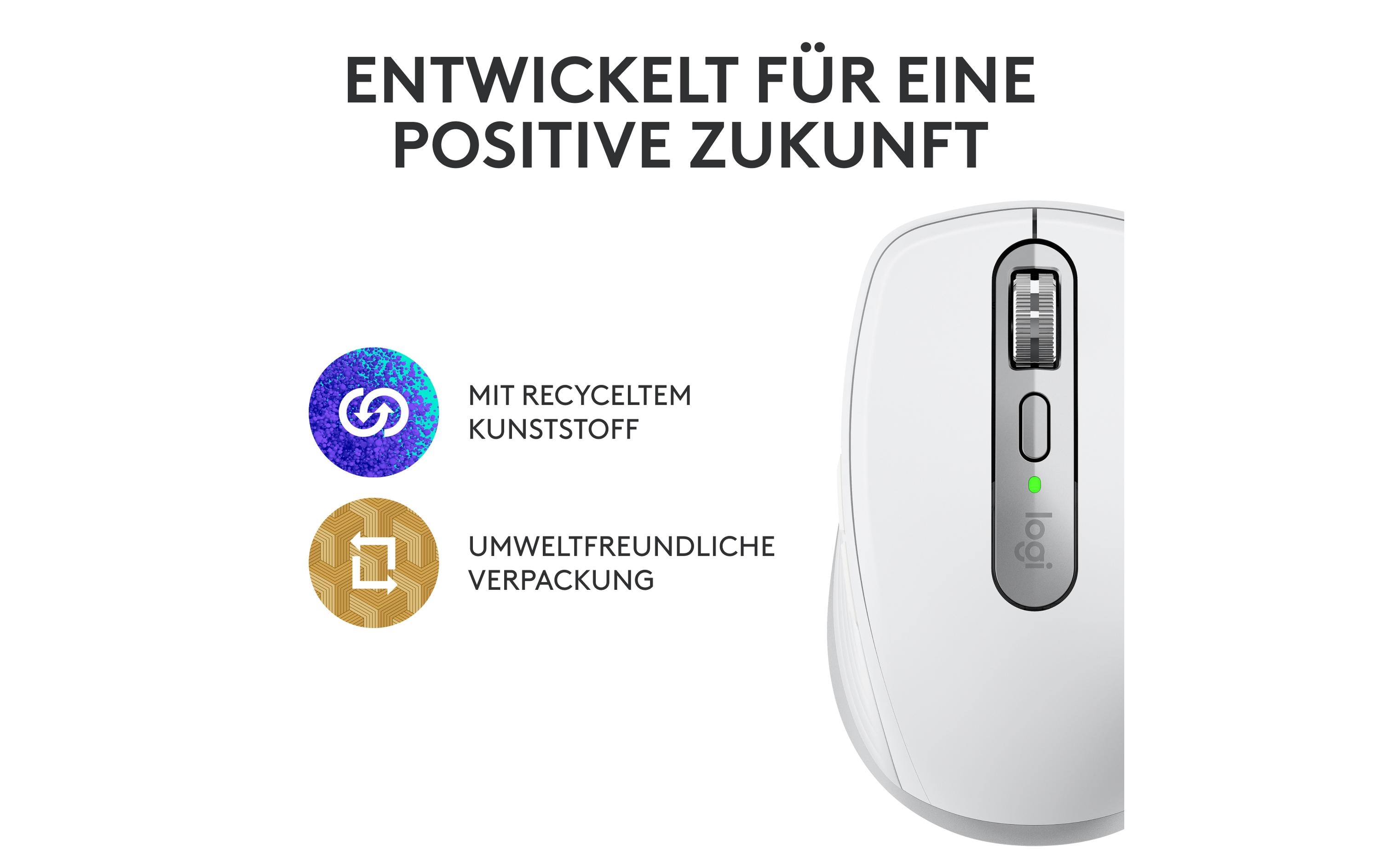 Mobile Maus MX Anywhere 3s for Business Pale GreyKompakte kabellose Performance-Maus mit 8K DPI-Sensor