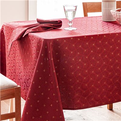 Nappe jacquard touches dorées