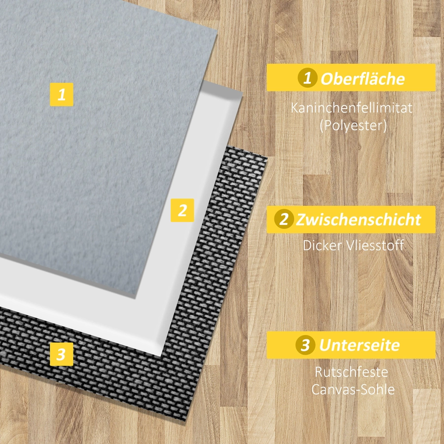 HOMCOM Teppich mit Gleitsicherheit grau