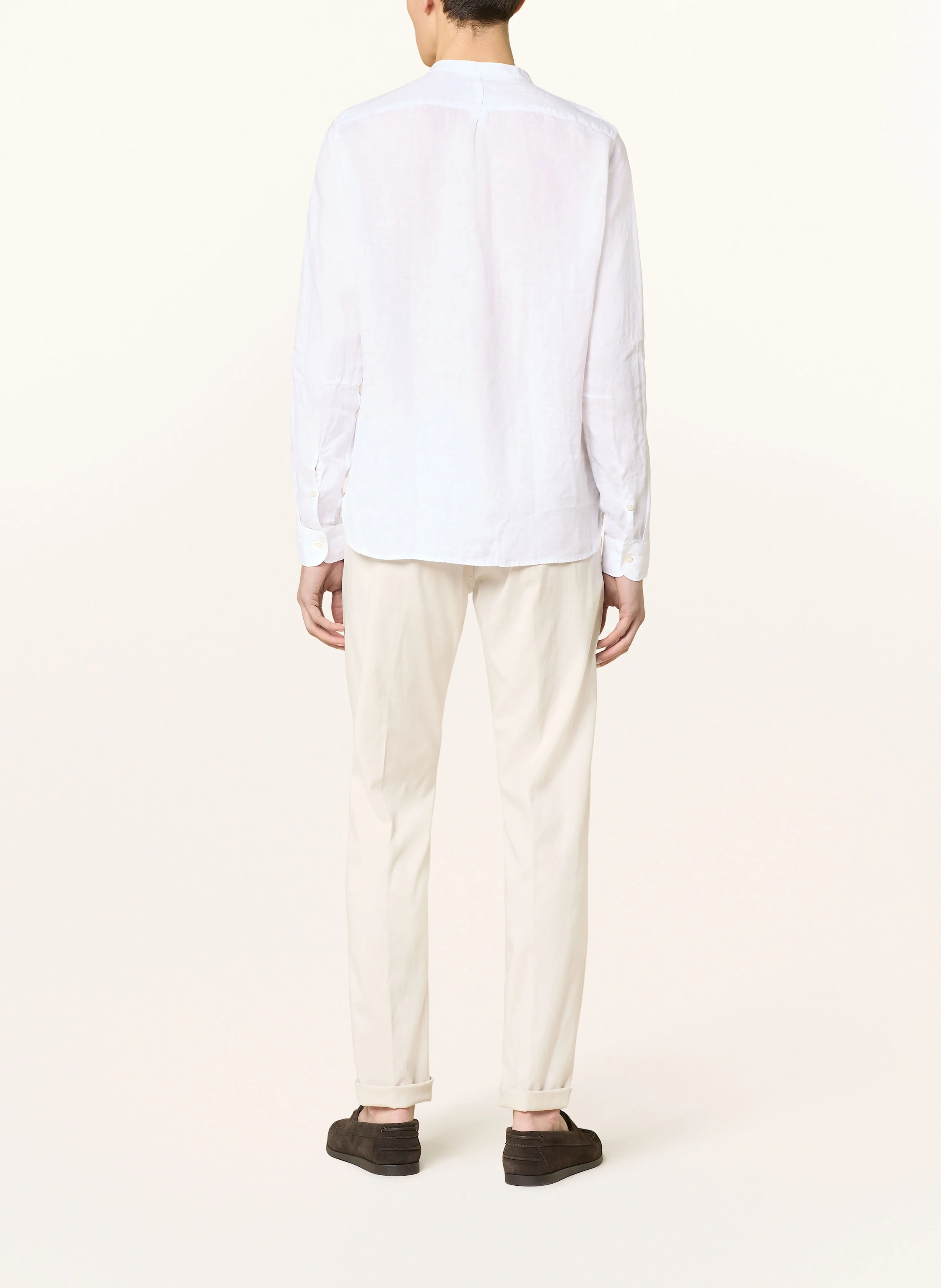 tintoria mattei Leinenhemd Slim Fit mit Stehkragen