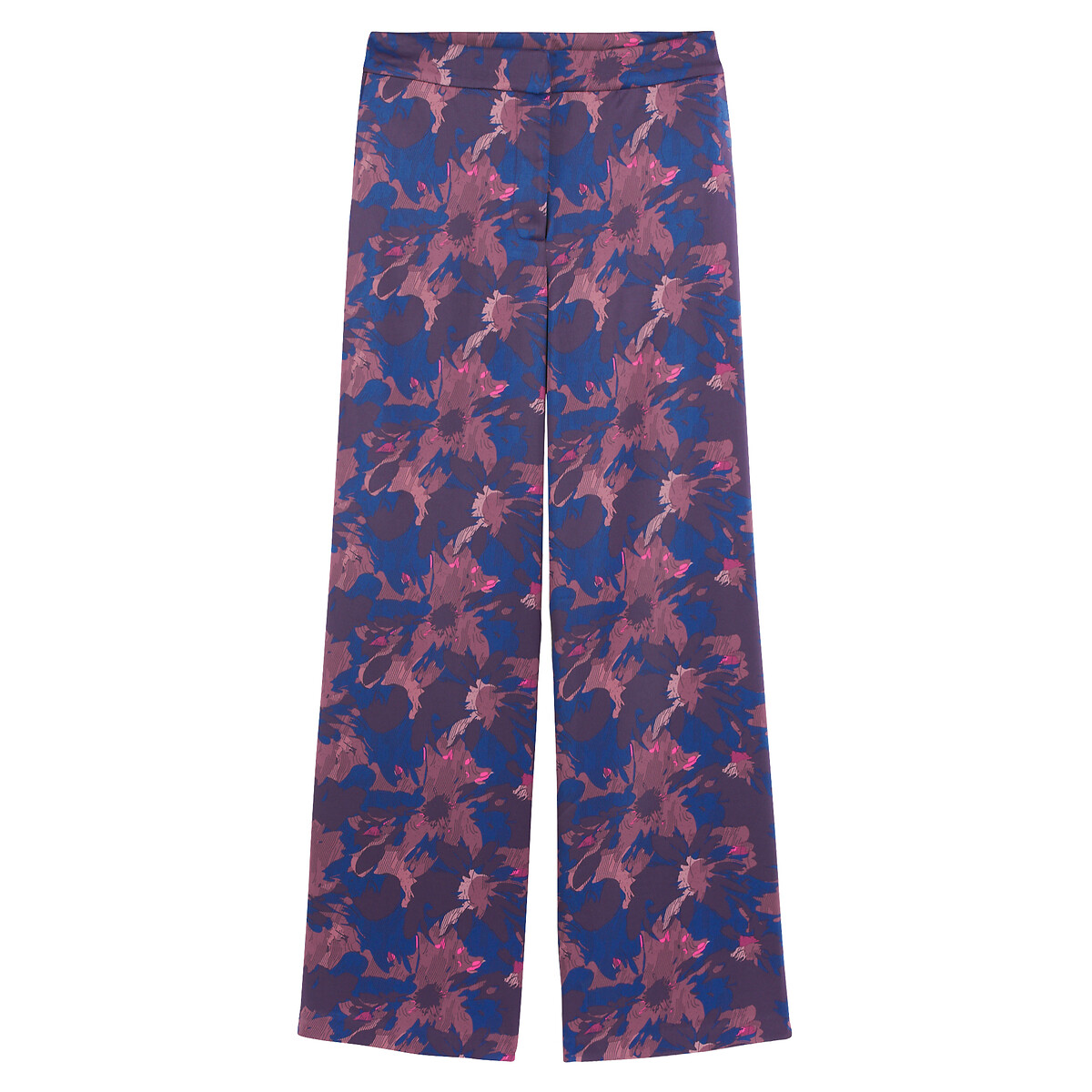 COLEÇÕES LA REDOUTE<br>Calças largas de cetim com estampa floral