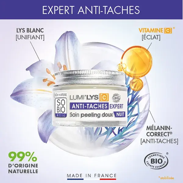 Léa Nature SO BiO étic Lumilys C Cuidado Noturno Esfoliante Orgânico Suave 50ml