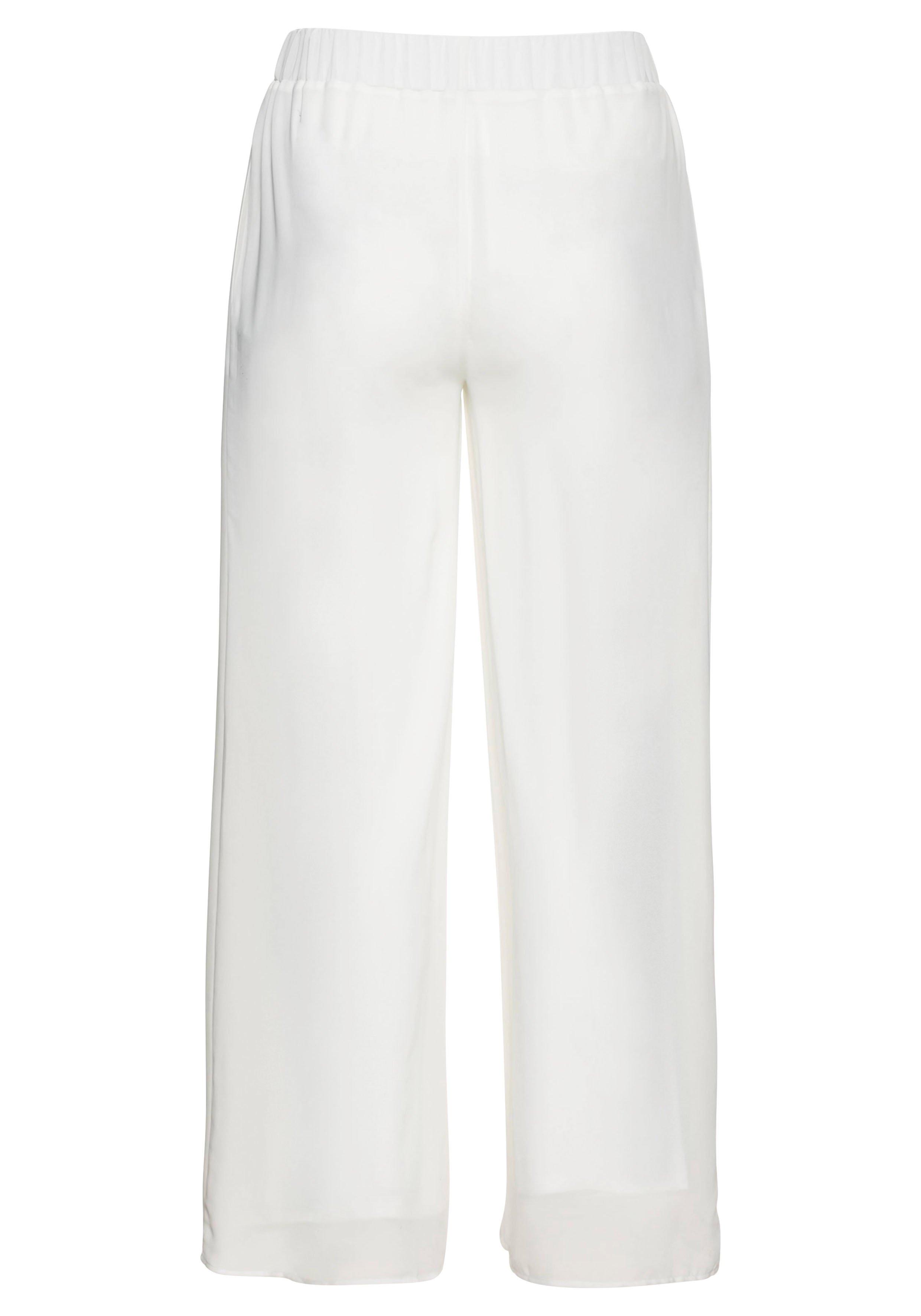 Weite Chiffonhose im Lagenlook, gefüttert