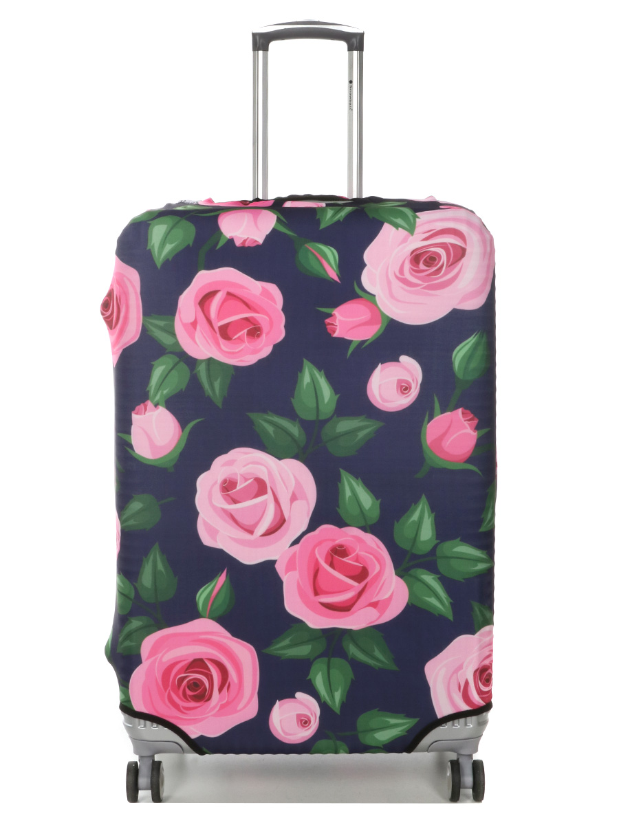 Housse de valise Periea Purple with Pink Roses L