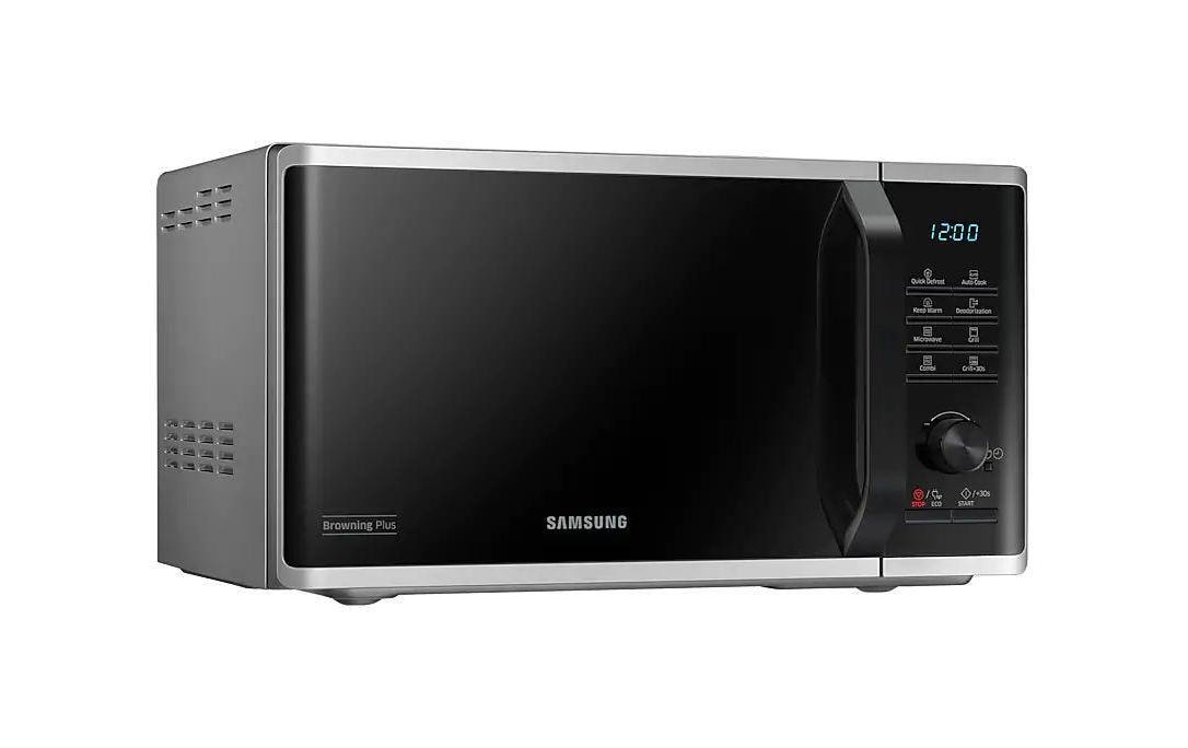 Mikrowelle mit Grill MG23K3505AS/SW Silber<br>800 W-Mikrowelle mit Grill-, Auftau- und Warmhalte- und Extra-Bräunungs-Funktion