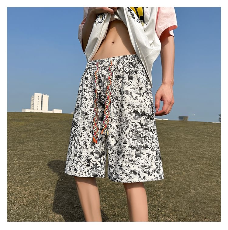 Tiaota - Wijde shorts met trekkoord en tie-dye letters