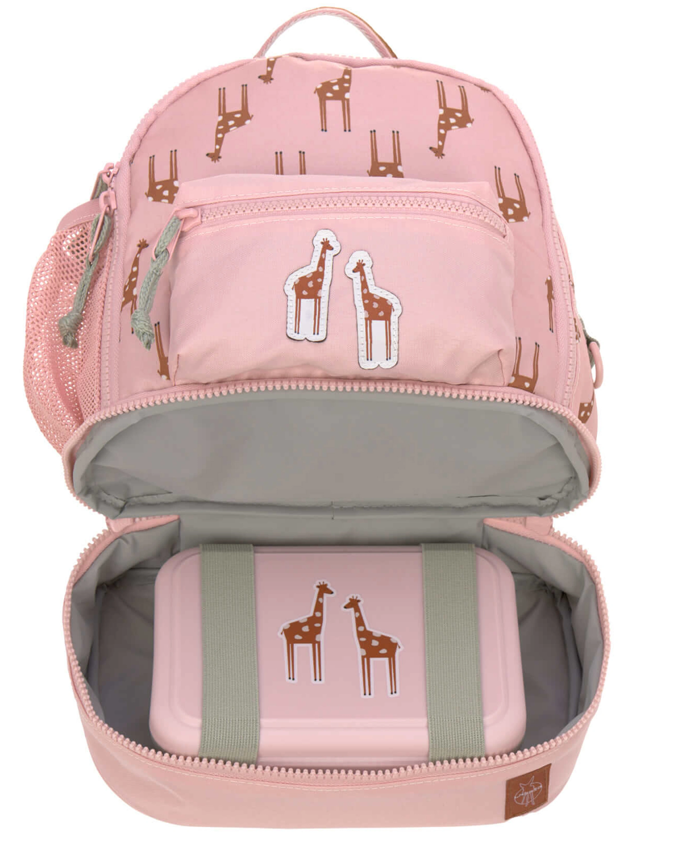 Kindergartenrucksack SAFARI GIRAFFE in rosa