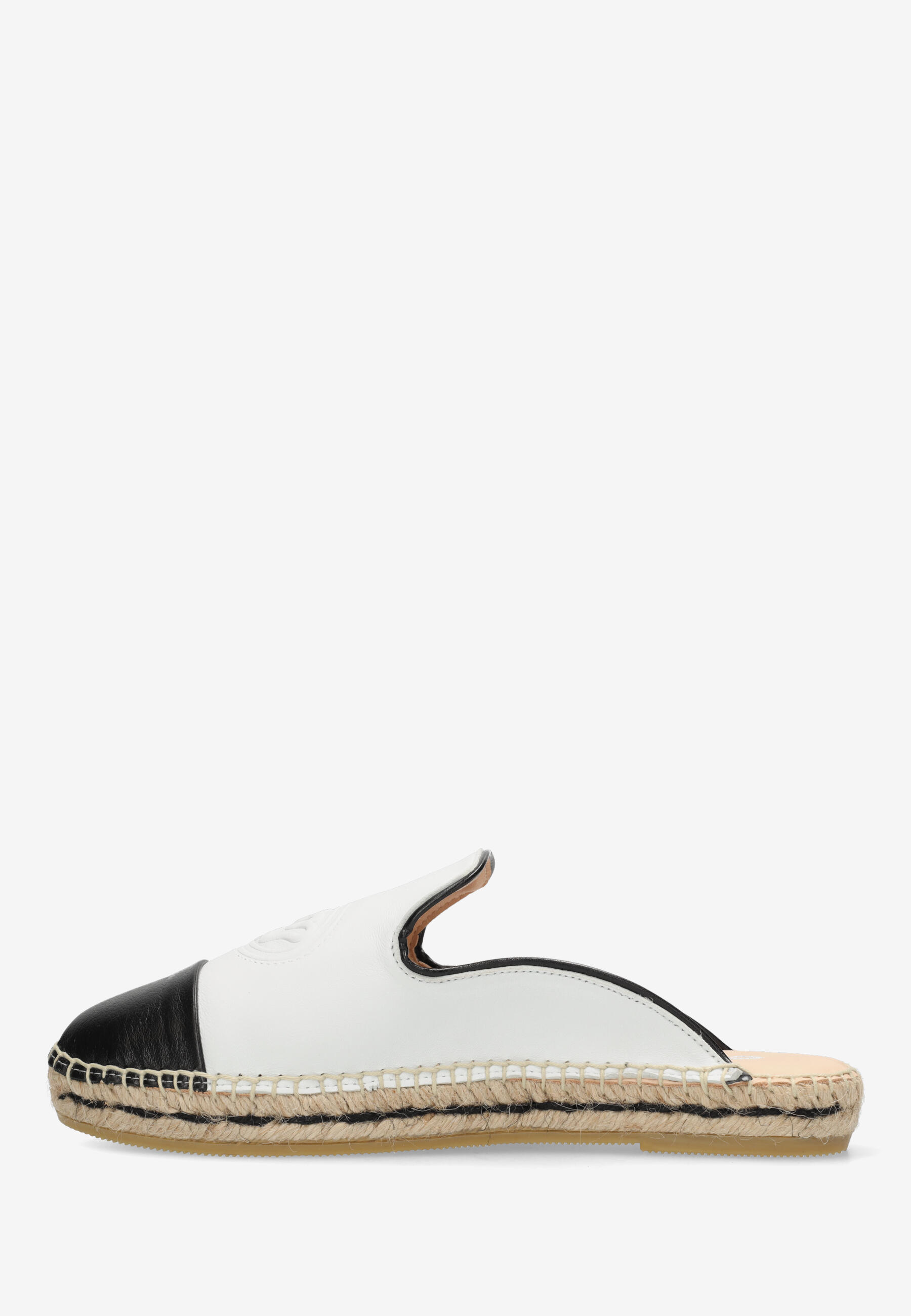 MILI MULE Espadrille slipper leather White/Black