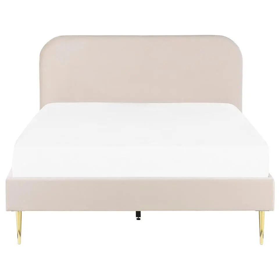 FLAYAT - Tweepersoonsbed - Beige - 140 x 200 cm - Fluweel