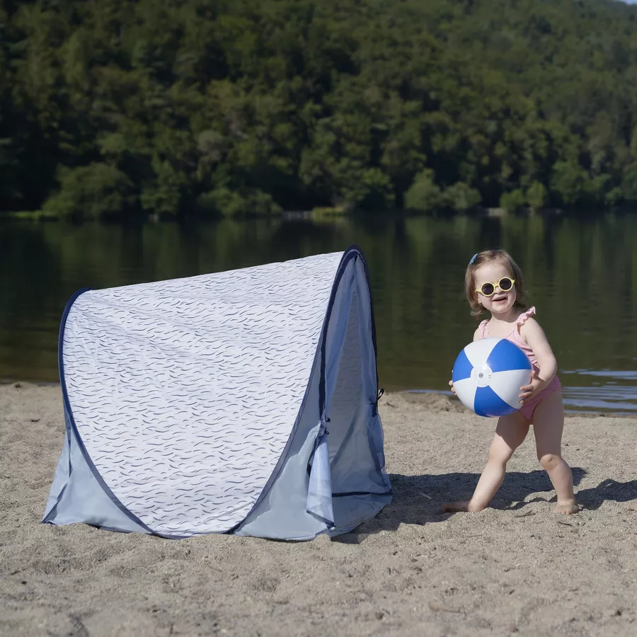 babymoov Strandmuschel Blue Waves mit UV-Schutz 50+