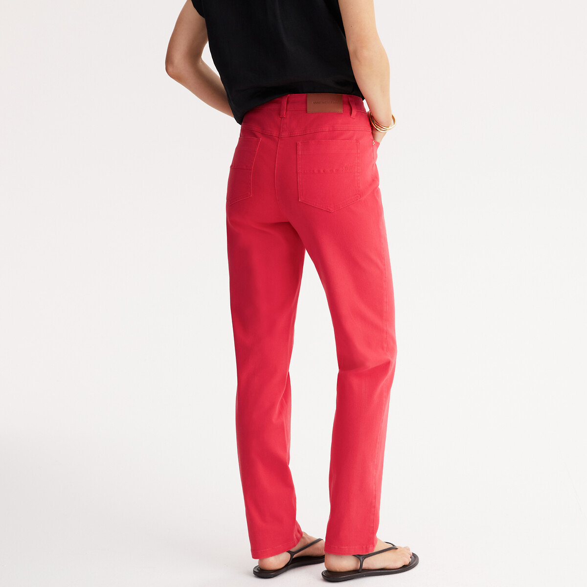 ANNE WEYBURN<br>Broek direito de 5 bolsos, em katoen elástico