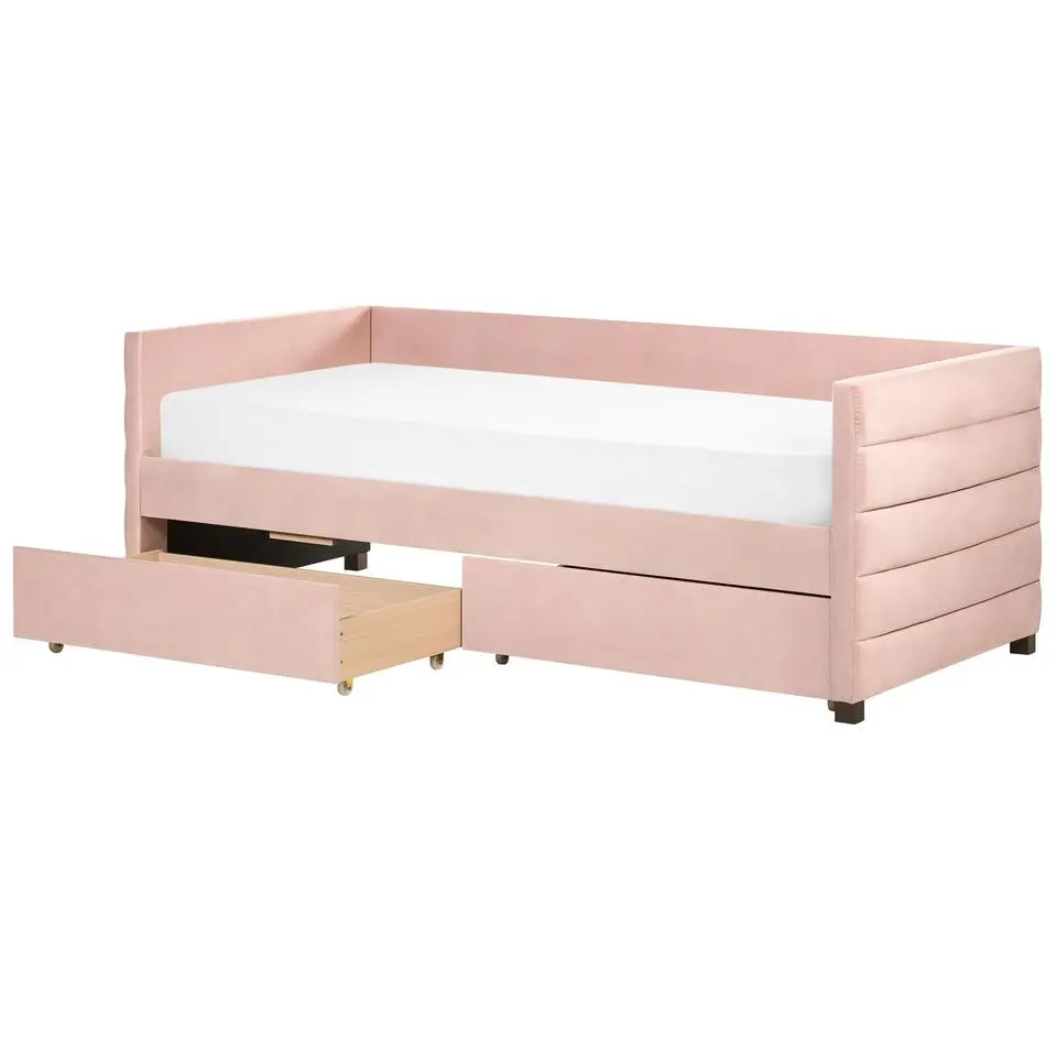 MARRAY - Slaapbank - Roze - 90 x 200 cm - Fluweel